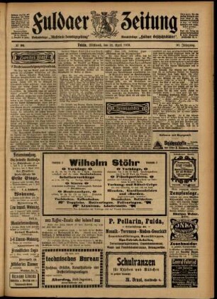 Zweite Ausgabe vom Mittwoch, den 22. April 1903.
