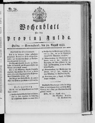 Nr. 34, Ausgabe vom 24. August 1822