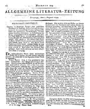Miszellaneen für die Rechte und Gesetze der beiden vereinten Fürstenthümer Anspach und Baireuth. [Hrsg.: H. C. Büttner]. Ansbach: Haueisen 1788