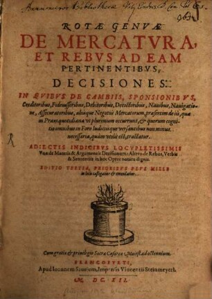 Decisiones Rotae Genuae de Mercatura