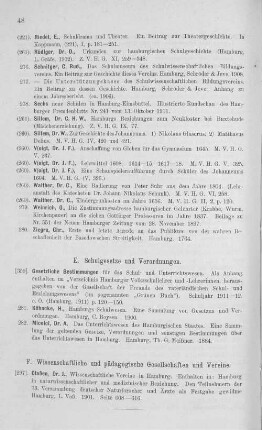 F. Wissenschaftliche und pädagogische Gesellschaften und Vereine.