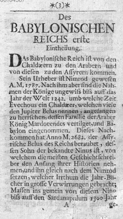 [Vom Babylonischen Reiche]