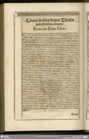 Errata in allen drey Theilen dieser Postill zu corrigiren