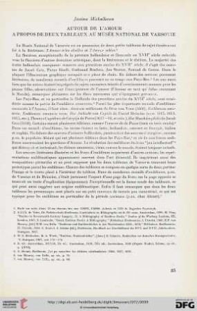 13: Autour de l'amour : à propos de deux tableaux au Musée national de Varsovie