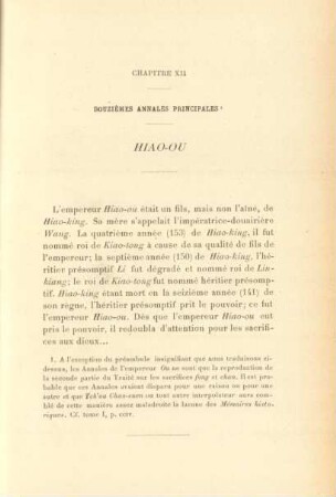 Chapitre XII - Douzièmes annales principales - Hiao-Ou