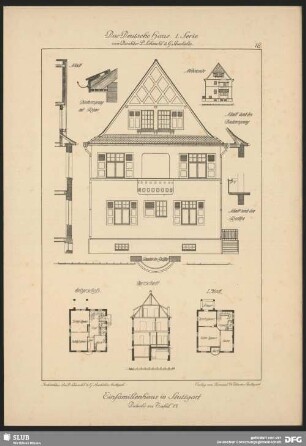 Einfamilienhaus in Stuttgart [Grundriss, Aufriss, Details]