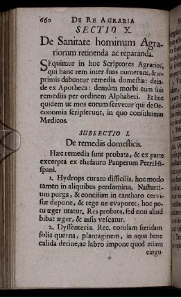 Subsectio I. De remediis domesticis