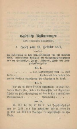 Gesetzliche Bestimmungen nebst erläuternden Anmerkungen.