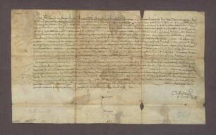 Erblehenbrief des Markgrafen Philibert von Baden-Baden über die herrschaftliche Mahlmühle zu Oos für Jakob Engel