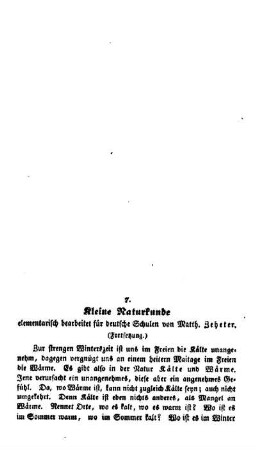 Kleine Naturkunde : (Fortsetzung folgt)