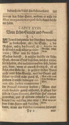 Caput XVIII. Vom Lehn-Gericht und Process