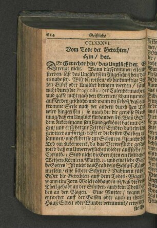 CCLXXXVI. Vom Tode der Gerechten/ Hin / her.