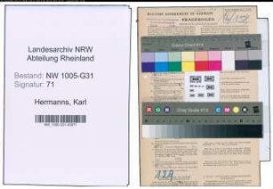 Entnazifizierung Karl Hermanns , geb. 06.02.1885 (Gastwirt)