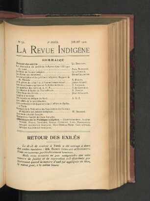 Retour des Exilés.