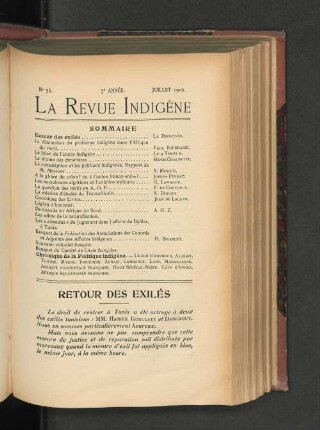 Retour des Exilés.