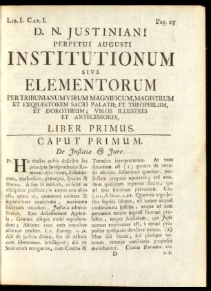 Caput Primum. De Iustitia & Iure