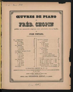 Quatre mazurkas no. 1 a 4 : op. 67 : oeuvres posthumes, livr. II : (1835)