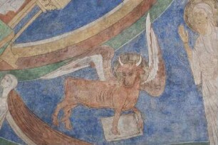 Das neue Jerusalem — Majestas Domini mit Heiligen und Stiftern — Majestas Domini — Stier als Symbol des Heiligen Lukas