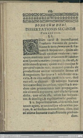 Dissertationis Secundae Parasceve