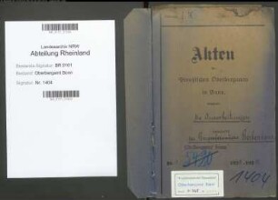 Berkenkamp; Wilhelm, Bergassessor; Prüfungs- u. Personalakten Band 1 (Ausarbeitungen)