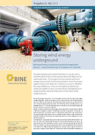 Storing wind energy underground. Abandoned mines could serve as pumped storage power stations - researchers looking into strategies and potentials.