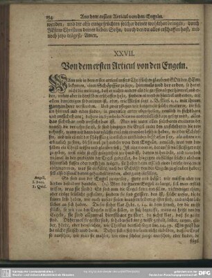 XXVII. Von dem ersten Articul von den Engeln