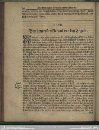 XXVII. Von dem ersten Articul von den Engeln
