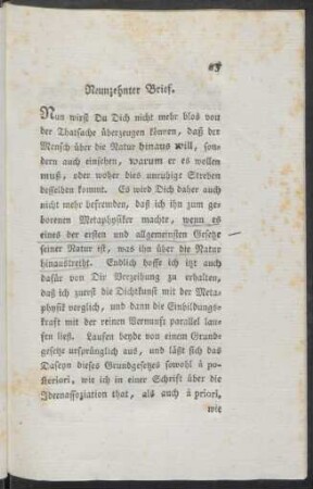 Neunzehnter Brief
