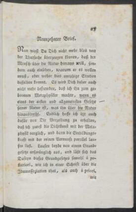 Neunzehnter Brief