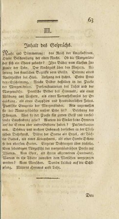 Inhalt des Gesprächs.