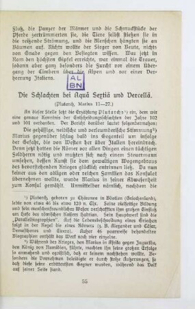 Die Schlachten bei Aquä Sextiä und Vercellä