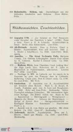 Städteansichten. Trachtenbilder (Nr. 667-1181)