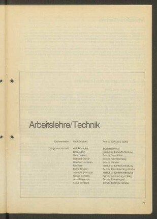 Arbeitslehre/Technik