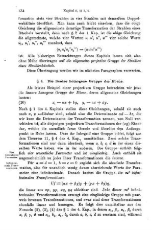 § 4. Die lineare homogene Gruppe der Ebene.