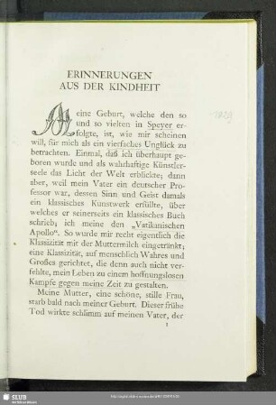 Erinnerungen Aus Der Kindheit