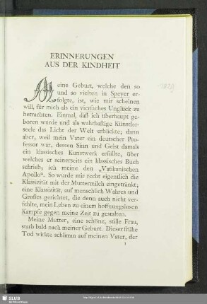 Erinnerungen Aus Der Kindheit