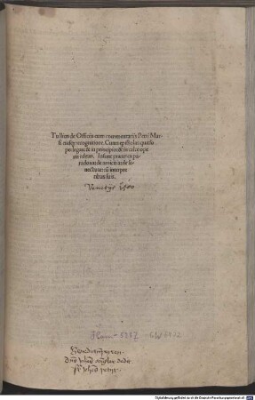 De officiis : mit Kommentar, Widmungsbrief an Kardinal Raffaele Riario, Kardinal Francesco Gonzaga und mit Nachwort an die Leser von Petrus Marsus