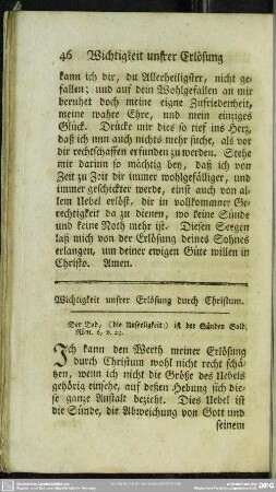 Wichtigkeit unsrer Erlösung durch Christum
