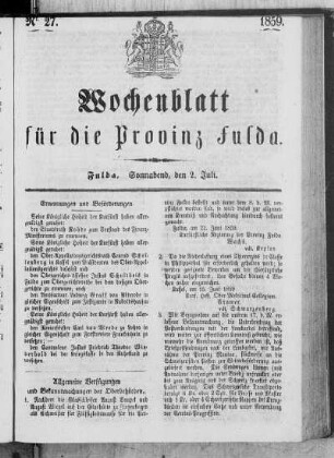 Nr. 27, Ausgabe vom 2. Juli 1859