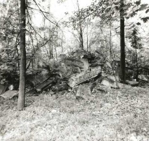 Reuthen (Kreis Spremberg). Kirchruine (15. Jh.), diverse Ruinenteile