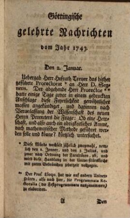 Göttingische gelehrte Nachrichten : von d. Jahre .... 1743, 1743 (1744)