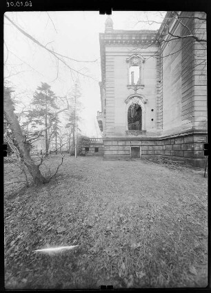 Dresden-Neustadt, Otto-Wagner-Straße (Georgenstraße) 6. Villa Eschebach (1900-1903; H. Thüme). Hauptschauseite von Südwest