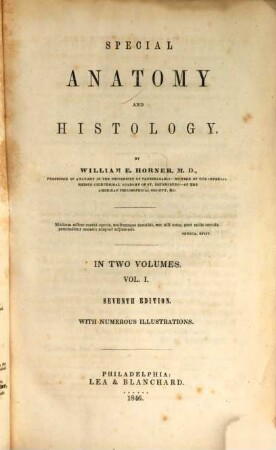 Special anatomy and histology : With numerous illustrations, 1