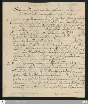 Berichtsfragment von August Hermann Francke an Georg Melchior v. Ludolf.