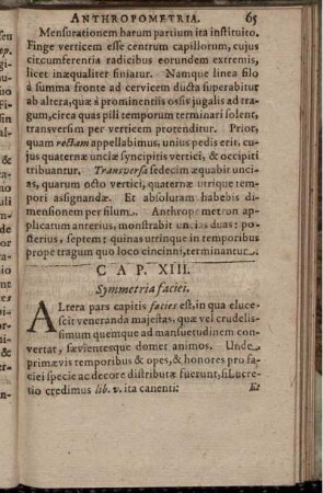 Cap. XIII. Symmetria faciei