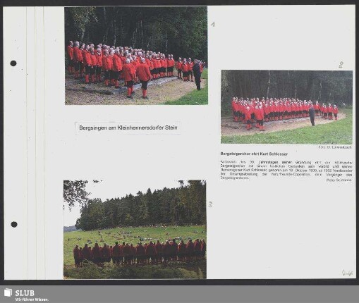 Der Sächsische Bergsteigerchor beim Bergsingen am Kleinhennersdorfer Stein (Bilder 1 und 2) : Dirigent: Axel Langmann