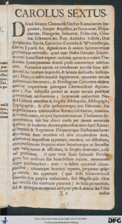 Carolus Sextus.