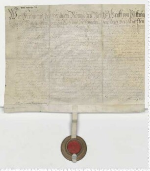 Lehnbrief der von Laffert, ausgestellt von dem Grafen Ferdinand von Plettenberg. Eigenhändige Unterschrift.