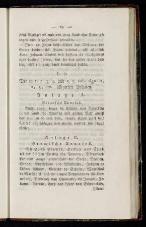 Anlage A. Bremische Annales. - Anlage T. Bremische Annalen.