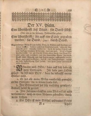 Der XV. Psalm. Ein Uberschrifft deß Tituls, für David selbst.